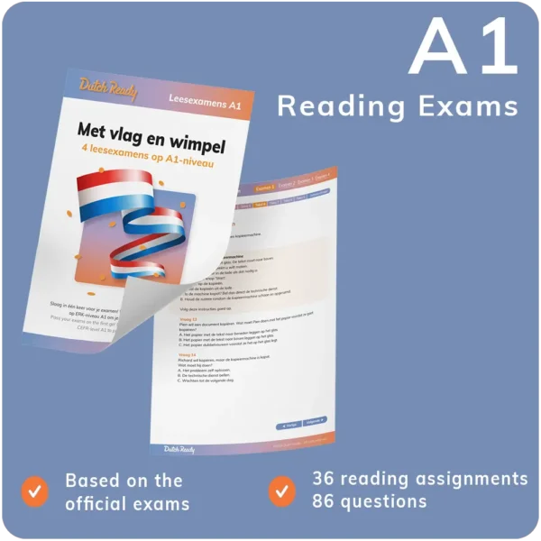 Use our mock exams as the ultimate Dutch A1 Reading Exam prep.