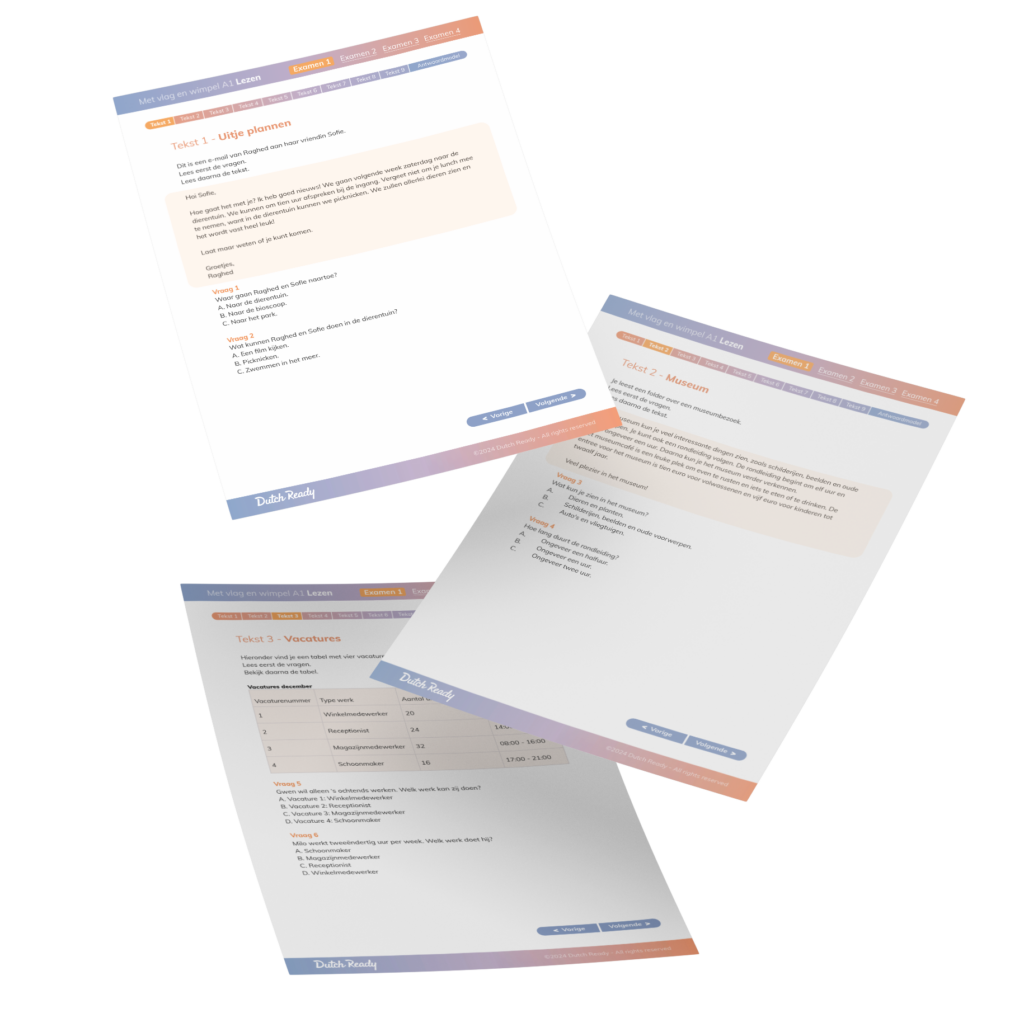 Free Dutch Reading Exams A1 download